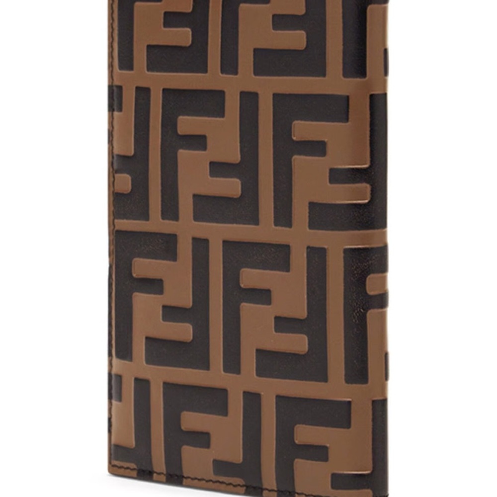 Fendi Bifold FF Logo Passport Cover Wallet